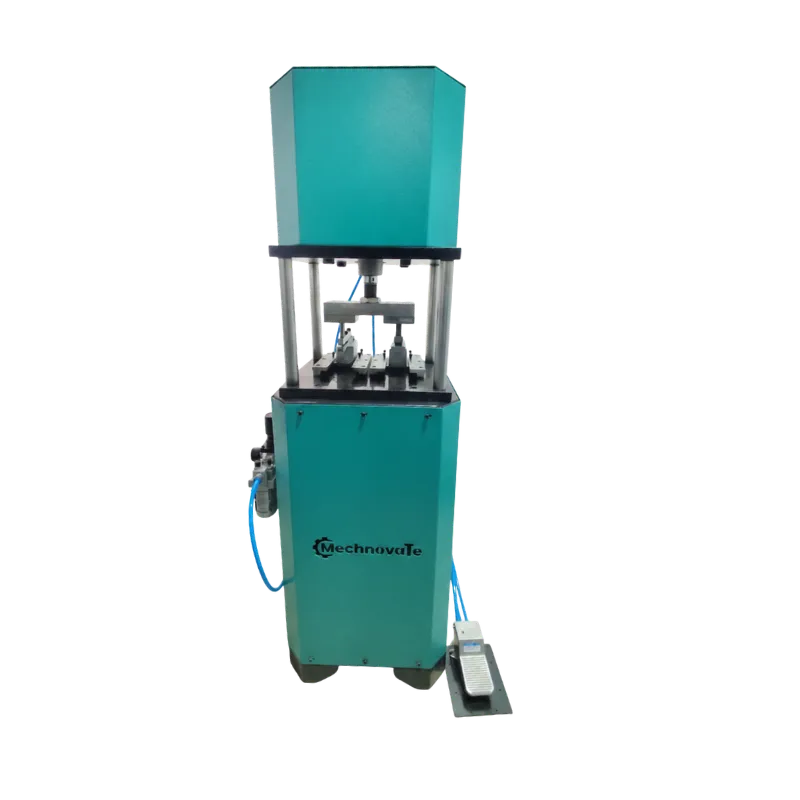 Mechnovate 2 Station Pneumatic Aluminium Punching Machine for industrial metal window and door fabrication.